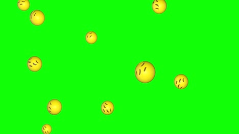 Nachdenkliche-3D-Emojis-Fallen-Auf-Den-Grünen-Bildschirm